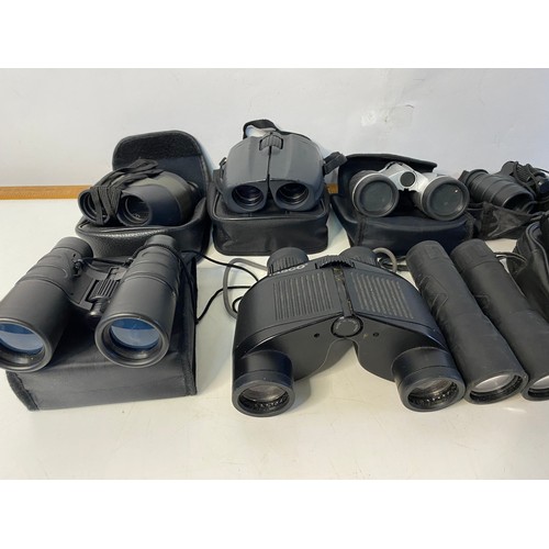 246 - Assorted pairs of binoculars from Sunagor, Tasco and others.