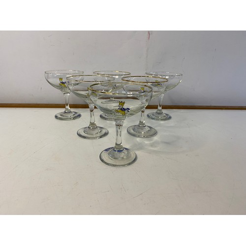 248 - 6 vintage Babycham glasses.