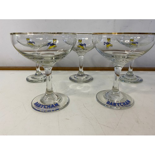 248 - 6 vintage Babycham glasses.