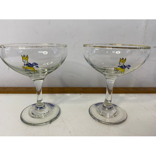 248 - 6 vintage Babycham glasses.