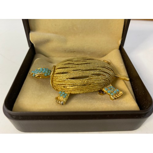 273 - Antique boxed turtle brooch