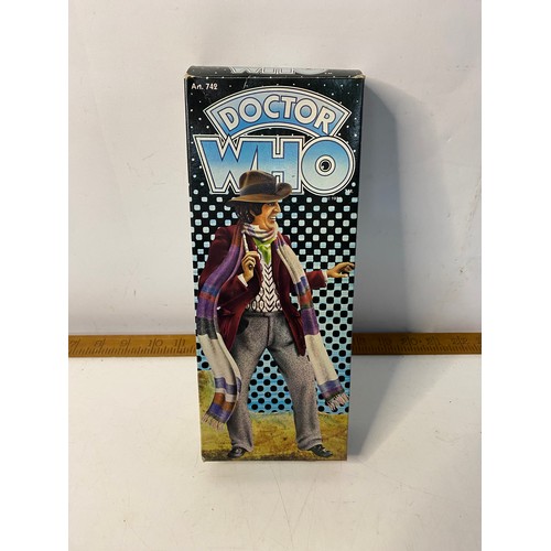 281 - Vintage boxed 1976 Dr Who Mego action figure unused in original box with scarf and hat