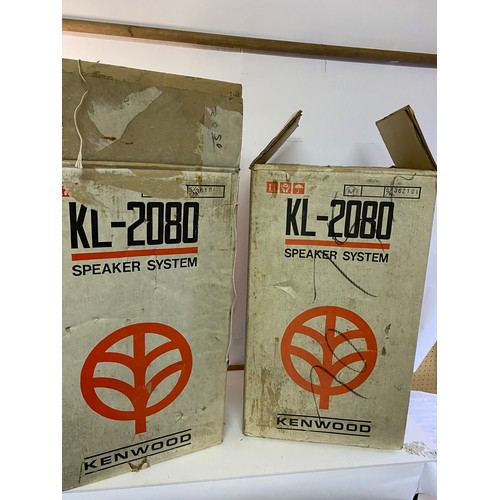 283 - Pair of vintage Kenwood KL-2080 two way speakers in original box unused