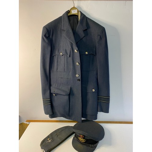 493 - Military uniform comprising of jacket, trousers and waistcoat. Also officers cap and tent hat.