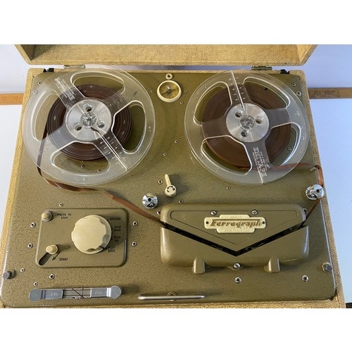 197 - Vintage Ferrograph reel to reel tape recorder, not tested as no lead.