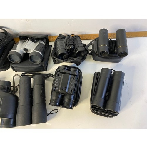 246 - Assorted pairs of binoculars from Sunagor, Tasco and others.