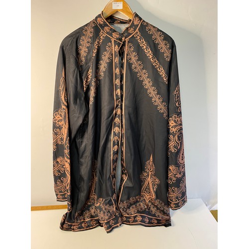 59 - Indian shirt and decorative sleeveless velvet jacket, no sizes given on either item but look approx ... 