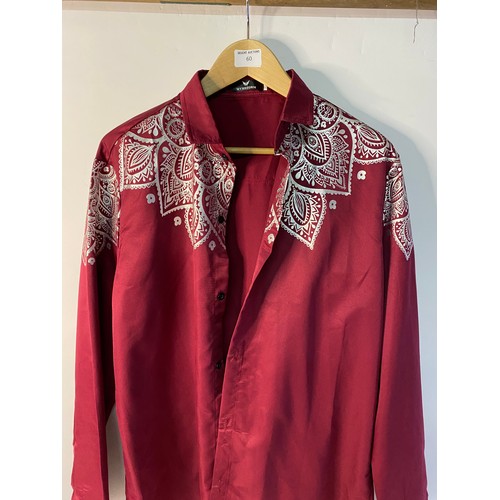 60 - Indian shirt and jacket with decorative gold trim no sizes given on either item but look approx S/M