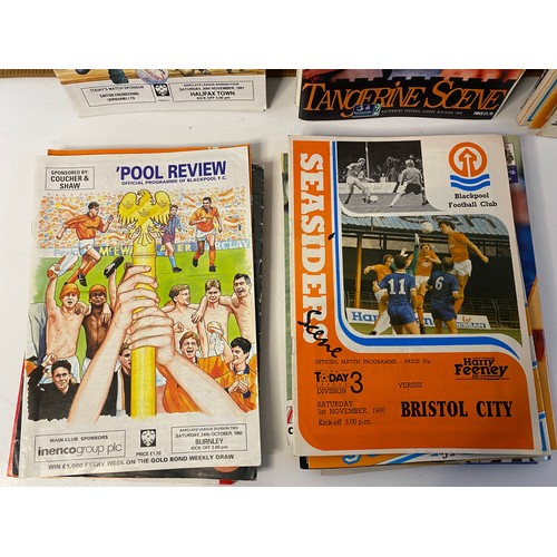 76 - Large collection of vintage Blackpool FC football programmes.