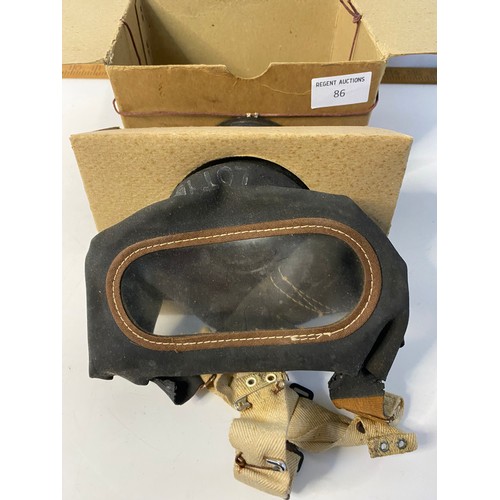 86 - WW2 gas mask in original box.