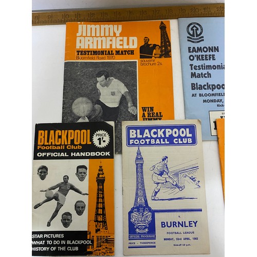 40 - Collection of Blackpool football programmes, yearbooks and testimonials