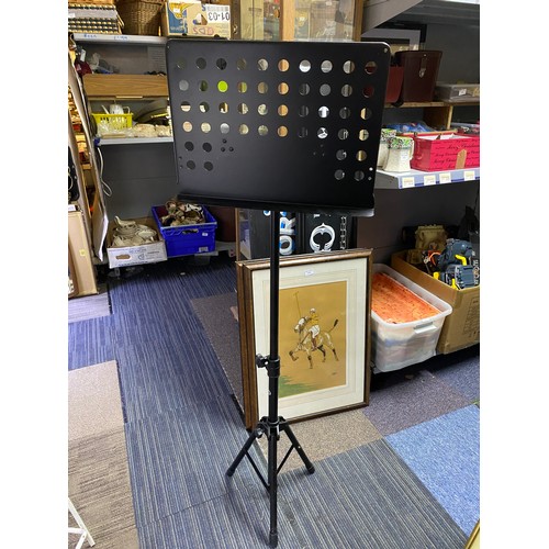 228 - Adjustable music stand maximum height approximately 122cms , not including music rest