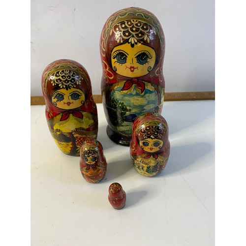 649 - 2 sets of vintage Russian nesting dolls, a set of 6 and a set of 5