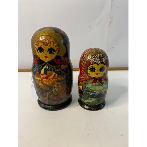 649 - 2 sets of vintage Russian nesting dolls, a set of 6 and a set of 5