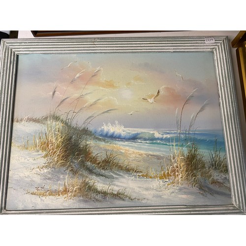 669 - 4 framed oil paintings including one by Irene Cafieri