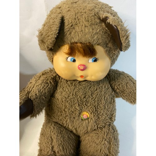 686 - 2 vintage Ajena Kiki Monchhichi plush toys.