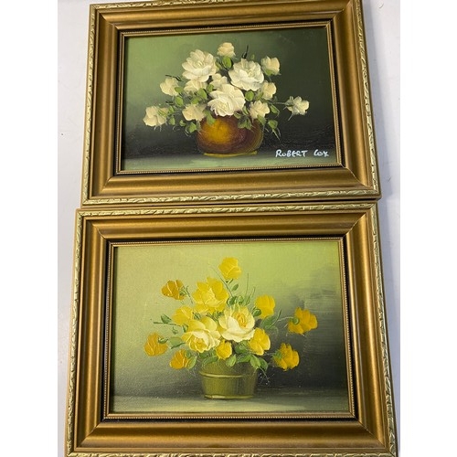 682 - 6 vintage Robert Cox still life oil paintings 17.5x22.5cms