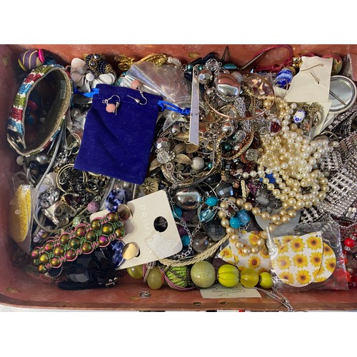 712 - Selection of mostly broken costume jewellery ideal for craft work or repair.