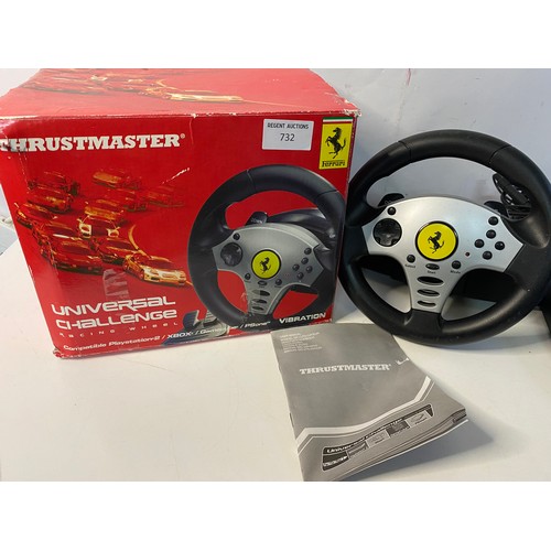 732 - Thrustmaster Ferrari Universal Challenge racing wheel for PS1/PS2, Xbox and Gamecube