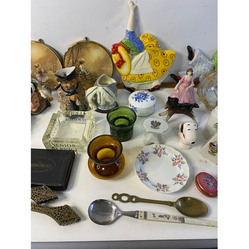 738 - Assortment of collectables including Dansk glass, character jugs and various china.