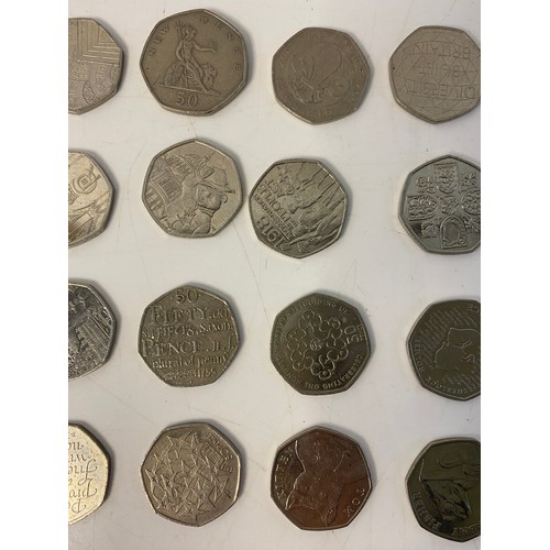 579 - Selection of collectable 50p coins with face value of £11