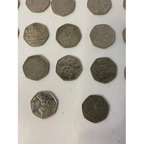 579 - Selection of collectable 50p coins with face value of £11