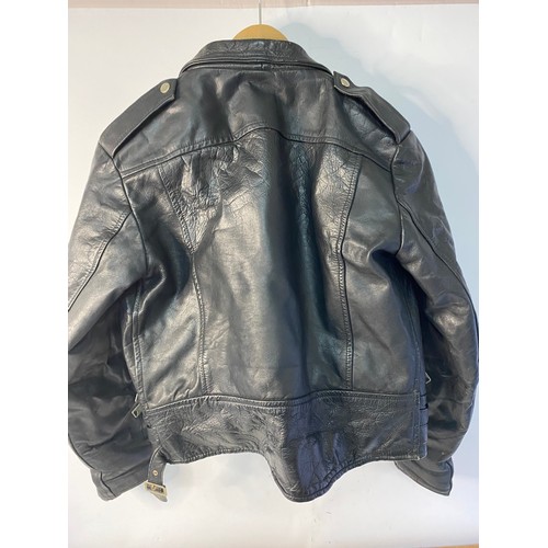 570 - Vintage cow-hide leather jacket, label states size 40