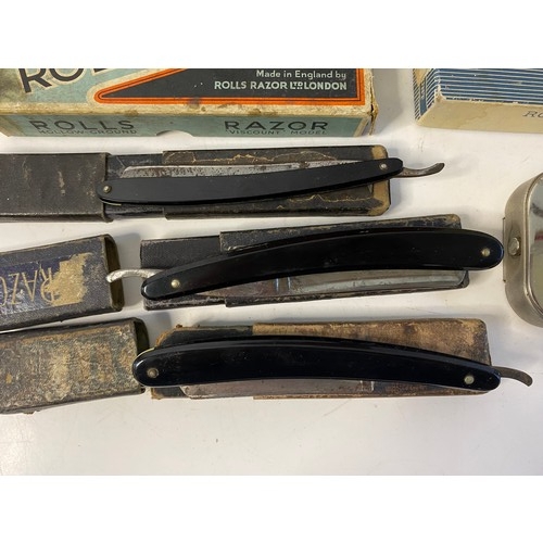 550 - Collection of vintage cut throat and rolls razors