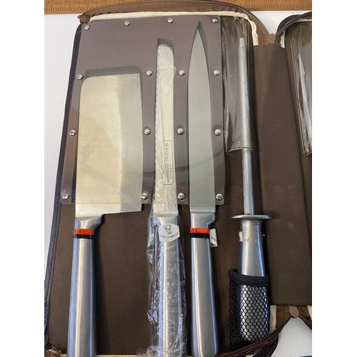 716 - Set of Royal chefs knives in satchel carry case.