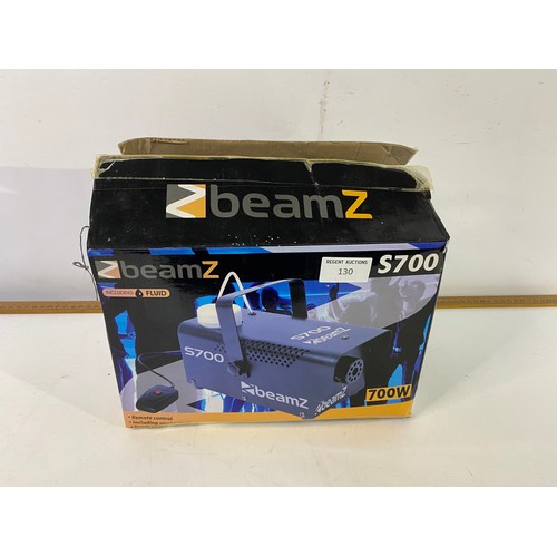 130 - Beamz S700 compact smoke machine in working order.