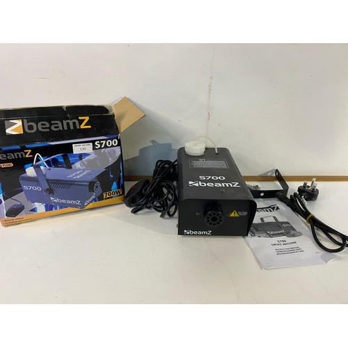130 - Beamz S700 compact smoke machine in working order.