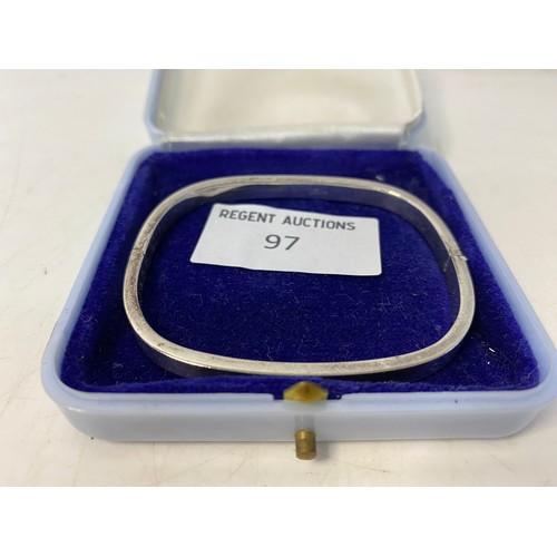 97 - Fully hallmarked sterling silver bangle