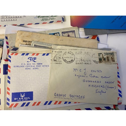 Collection of approximately 180 Worldwide postmarked envelopes and ...
