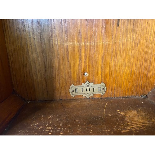 11 - Oak frame pendulum wall clock 80cms tall