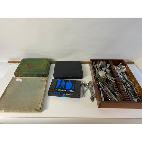 14 - Collection of vintage stainless steel cutlery from Viners and other makes