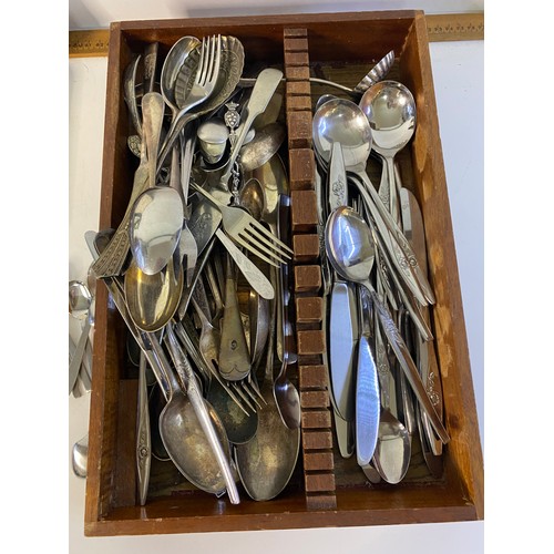 14 - Collection of vintage stainless steel cutlery from Viners and other makes