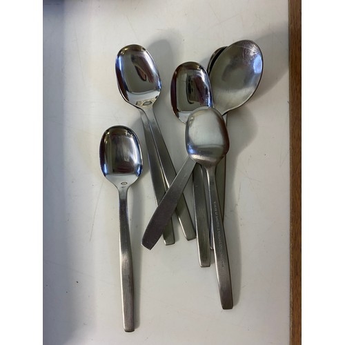 14 - Collection of vintage stainless steel cutlery from Viners and other makes