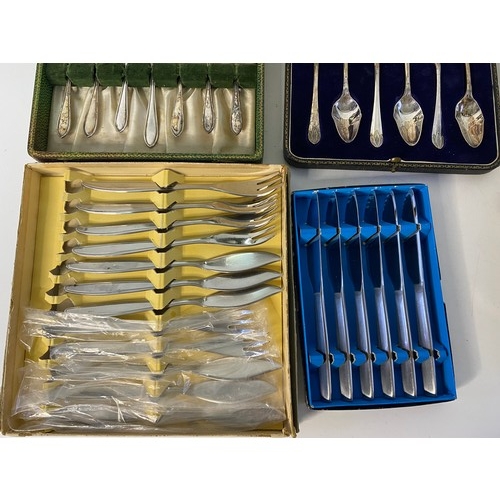 14 - Collection of vintage stainless steel cutlery from Viners and other makes