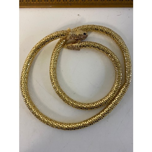 37 - Stunning gold coloured snake necklace and bracelet.