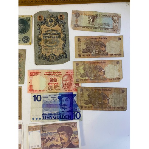 Assortment of old banknotes