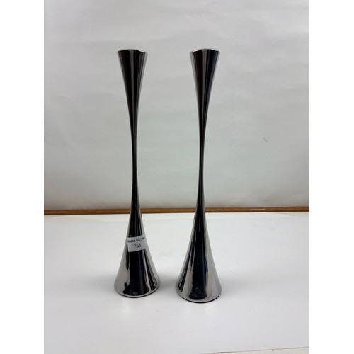 751 - Robert Welch stainless steel candle holders