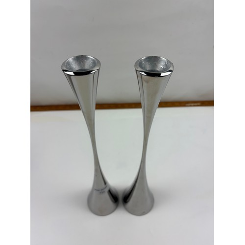 751 - Robert Welch stainless steel candle holders