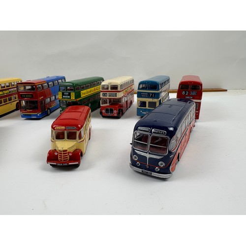 518 - Box of 11 diecast busses from Corgi, Efe and Atlas