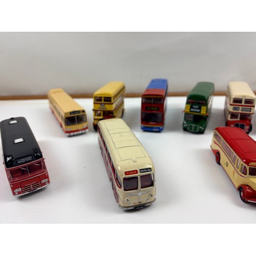 518 - Box of 11 diecast busses from Corgi, Efe and Atlas