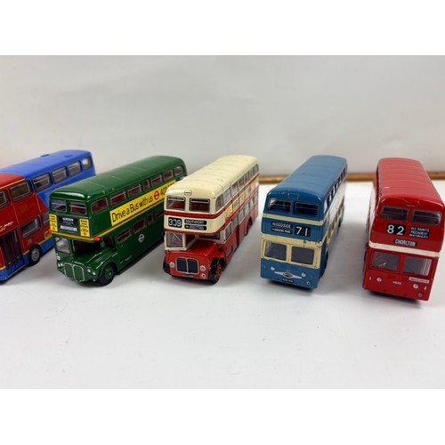 518 - Box of 11 diecast busses from Corgi, Efe and Atlas