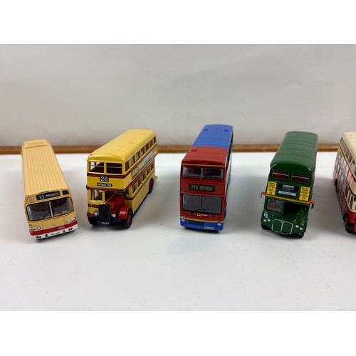 518 - Box of 11 diecast busses from Corgi, Efe and Atlas