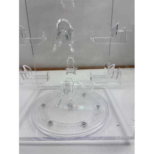 Lockable and rotating Durable perspex display cabinet 55x24cms