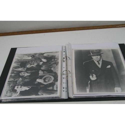 20 - Album of film lobby card photo's of John Wayne, Marx Bros, Charlie Chaplin and lots more