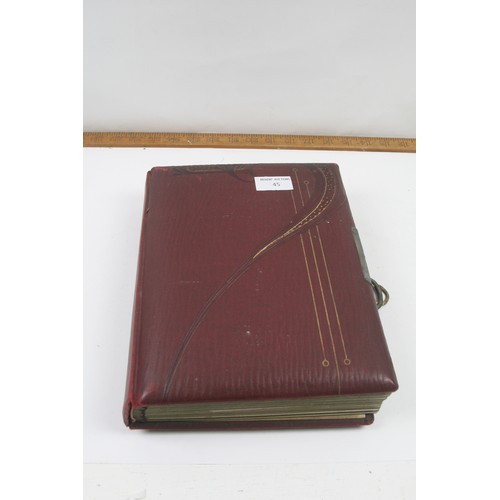 45 - Victorian photograph album with CDV and cabinet photographs