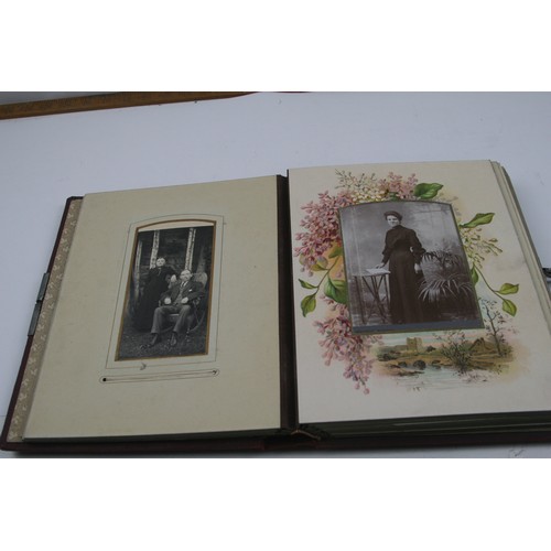 45 - Victorian photograph album with CDV and cabinet photographs